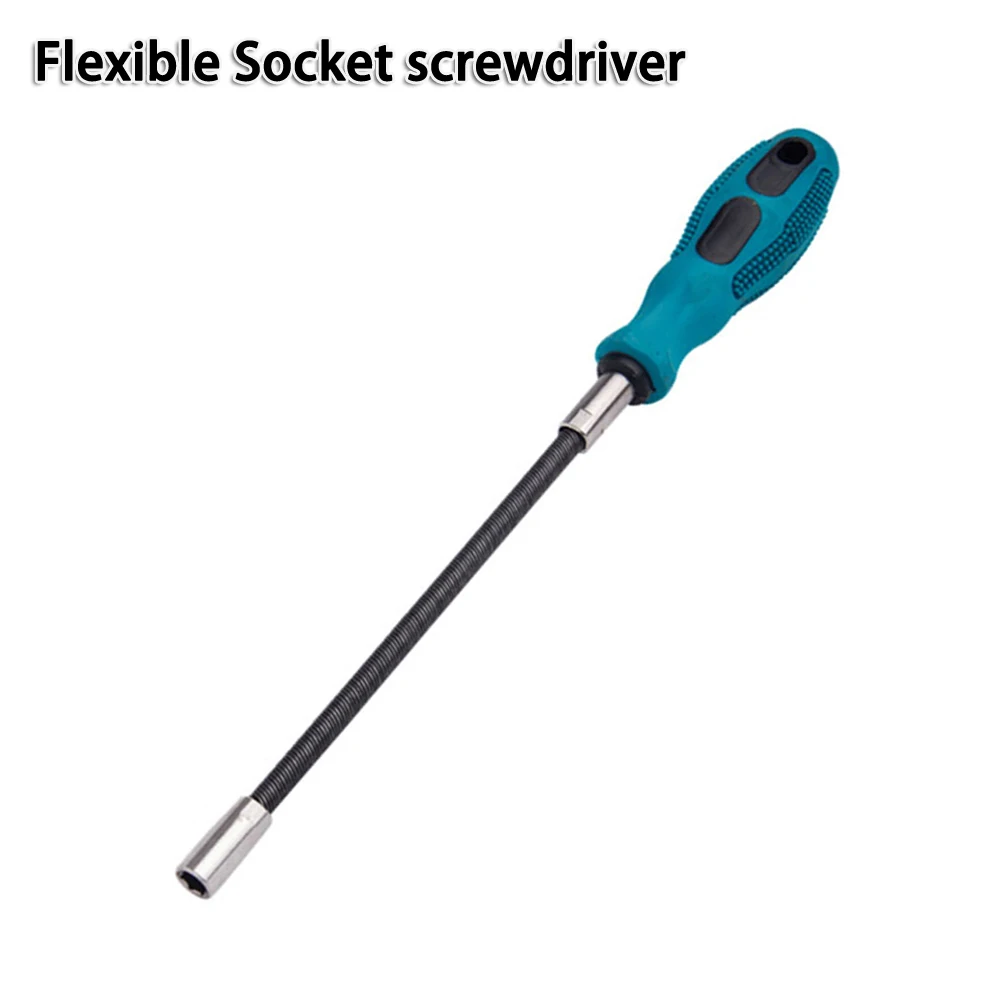 

Flexible Socket Screwdriver Non-slip Steel Strong 7 Mm Bendable Blue-green
