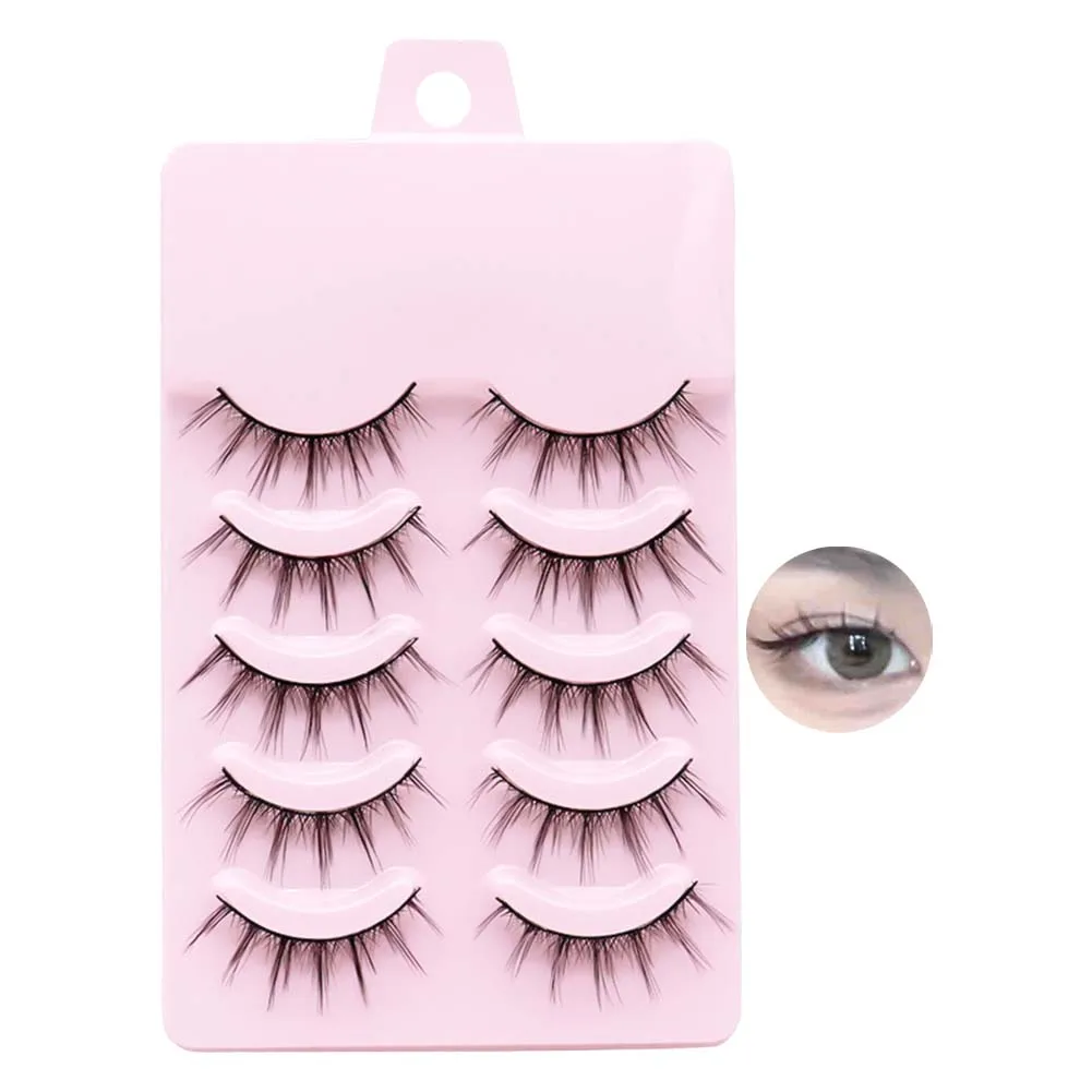 

10Pair Natural fish tail false eyelashes for women 3D three-dimensional natural cross simulation lengthening false eyelashes
