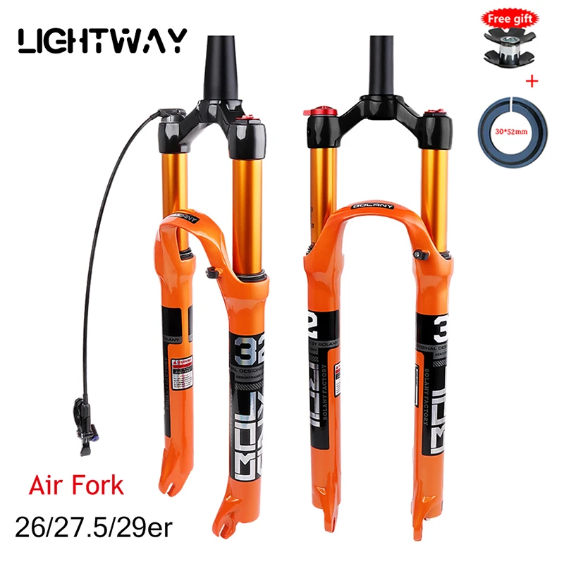 

26/27.5/29 Inch MTB Bicycle Fork Magnesium Alloy Air Suspension HL RL100mm Bike Fork Lock Bike Accessories
