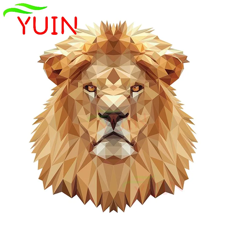 

YUIN Funny Lion Head Portrait Car Sticker Motorcycle Auto Accessories PVC Bumper Window Decoration Waterproof Decal 14*13cm