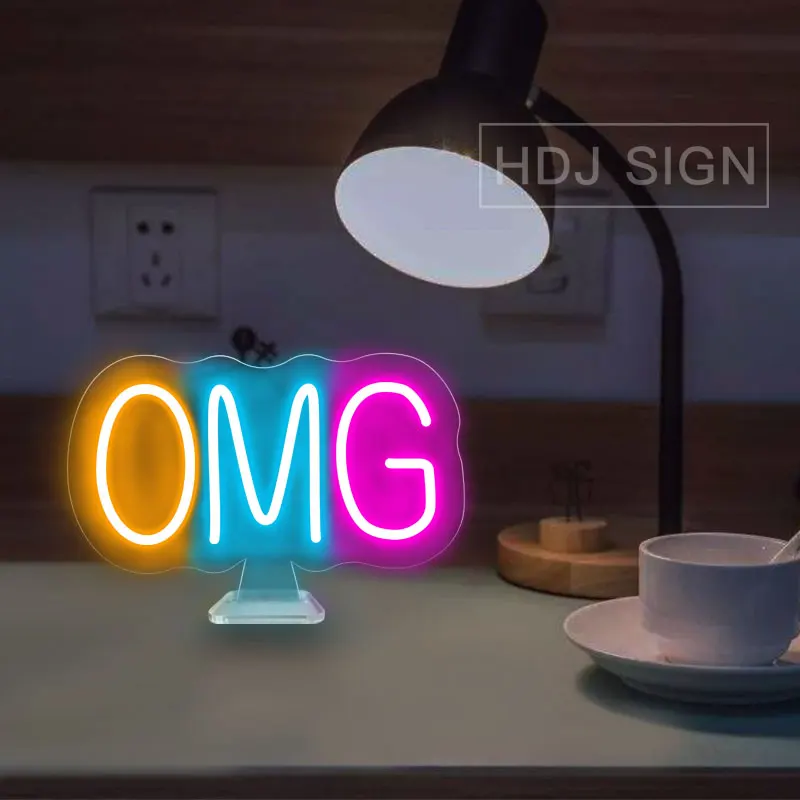

OMG Neon Light Party Table Lamp LED Neon Sign for Bar Shop Party Art Wedding Decor Neon Lights Colorful Neon Lamp USB or Battery