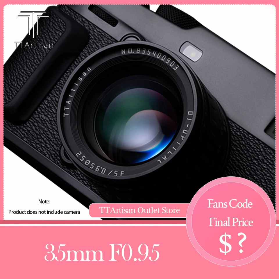 

TTArtisan 35mm F0.95 Super Large Aperture APS-C Portrait Camera Lens for Sony A7 Fuji X-T100 Canon M5 R7 Nikon Z50 Sigma FP