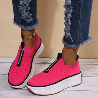 2022 spring and autumn women shoes knitting sock womens sneakers slip on shoes lightweight flat womens sports shoes large size