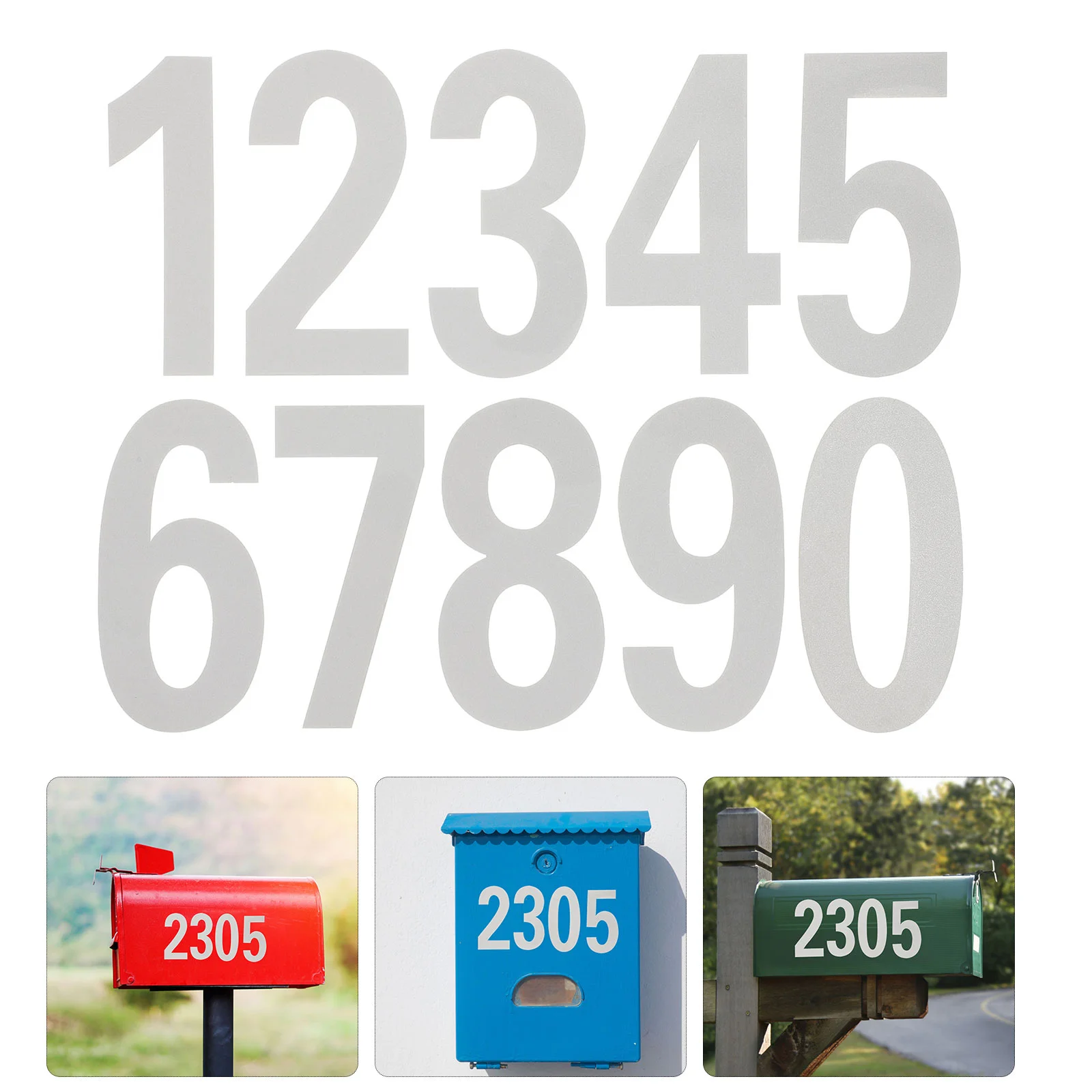 

Numbers Mailbox Reflective Stickers Number Adhesive House Address Signs Self Streetletterbox Decals Doorsign Outside Party Decor