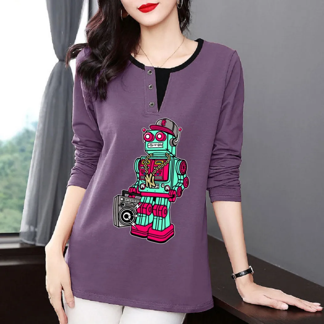 

2023 Spring Autumn New Fashion T Shirt Woman O Neck Long Sleeve T-shirt Woman Korean Style Shirt Women Shirts #238