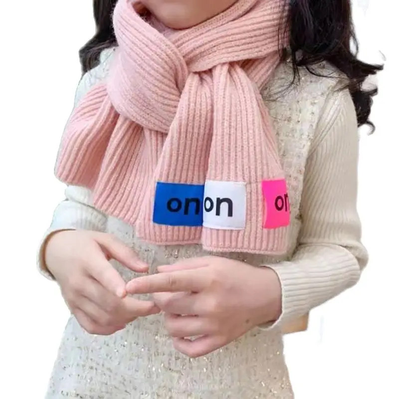 Children's new scarves for boys and girls Yuanbao needle solid color long scarves cute baby knitted comfortable warm scarves