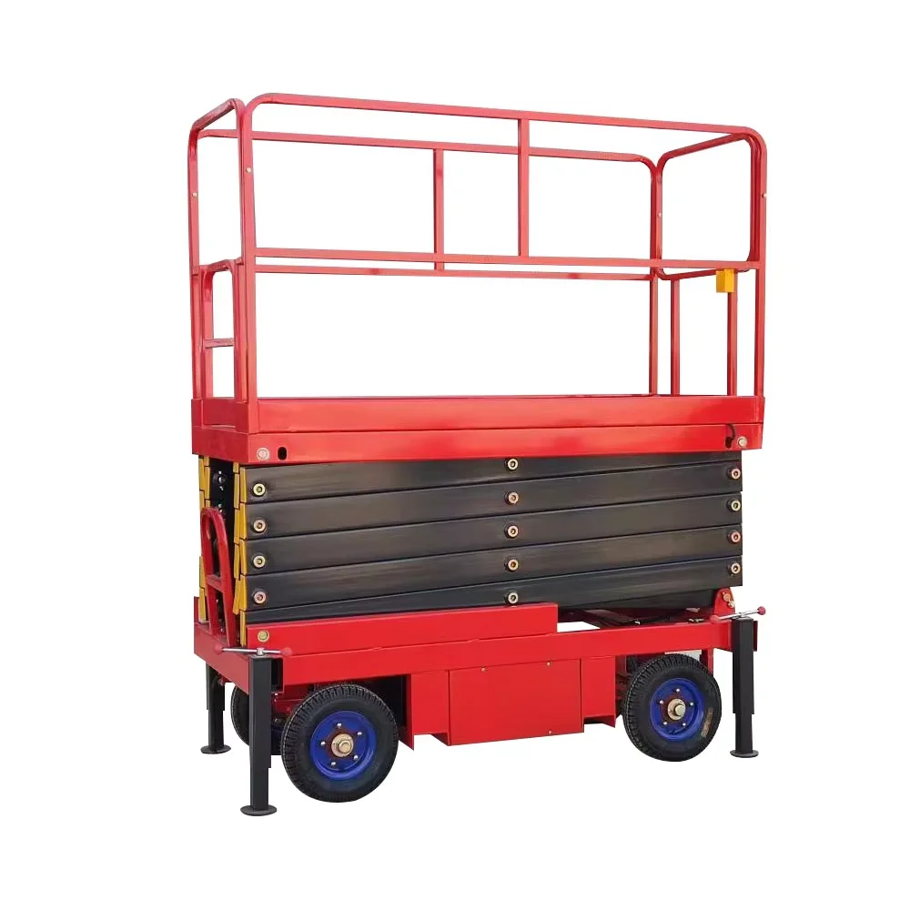 Фото Подвижный гидравлический ножничный подъемник Ручной подвижный подъемник с воздушной рабочей платформой Электрический подъемный стол переменного тока Мобильный подъемник (депозит) №5