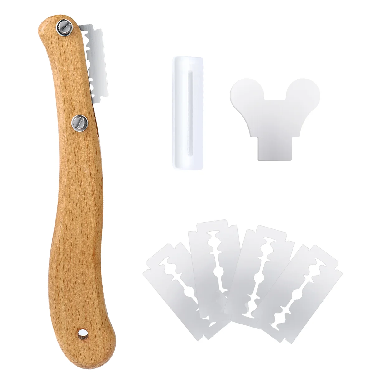 

Bread Lame Scoring Tool Bakers Stainless Steel Slicer Dough French Pastry Pizza Cutting Scale Spreader Wooden Handle Scorer