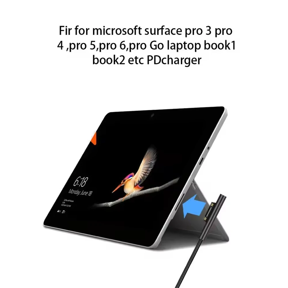 Фото Кабель для быстрой зарядки 15V 3A Surface Connect - Type C PD, совместимый с Microsoft Surface Pro 8/7/6/5/4/3, Go3/2/1, Laptop 4/3/2/1 №4