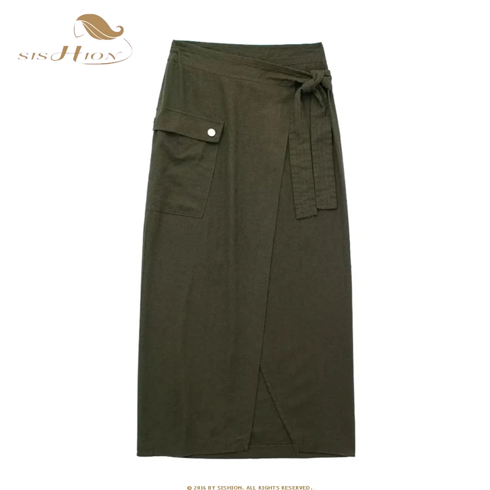 

Female High Waist Tied Wrap Skirt For Women Fashion 2023 Summer Midi Long Skirts Casual Gothic High Street Women's Skirts VD4095