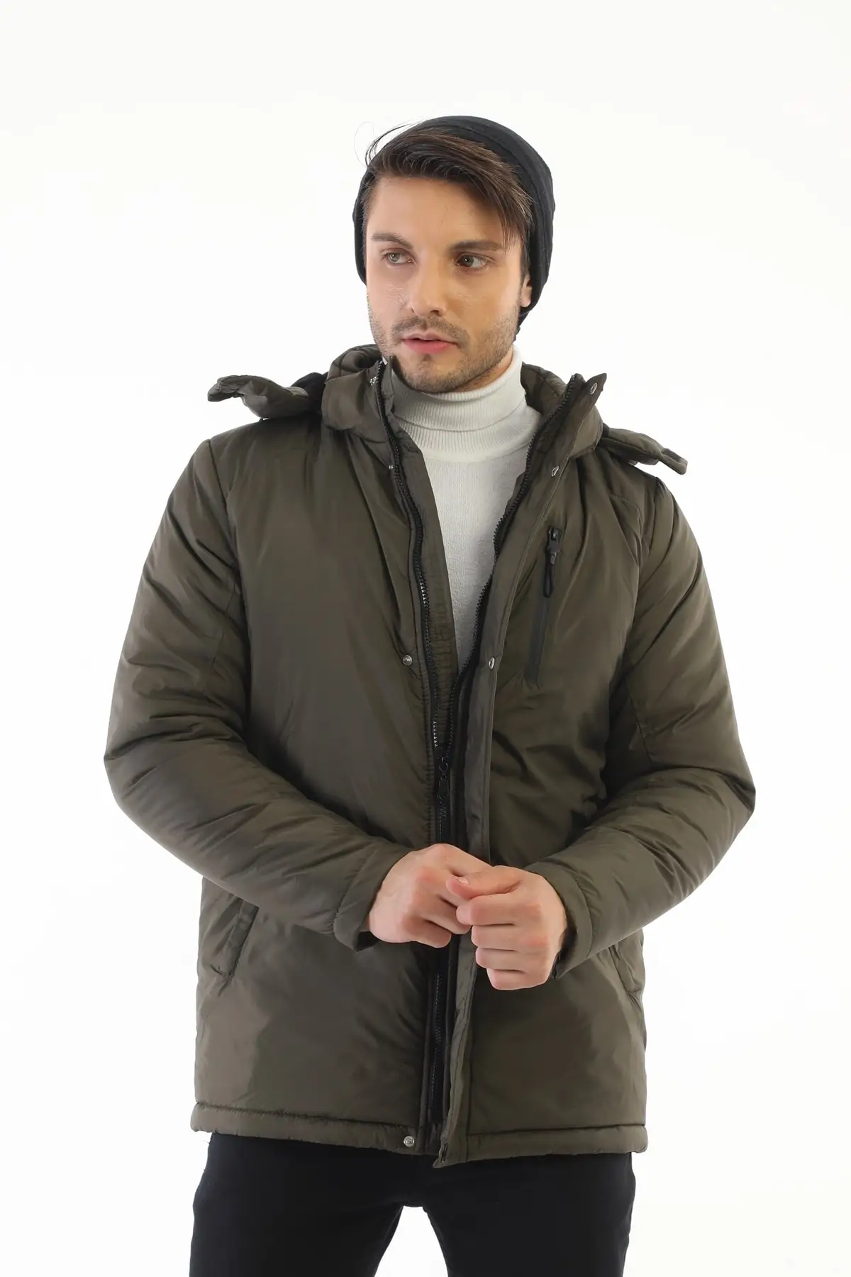 

Men's Fleece KHaki Will Wind Resistant Coat