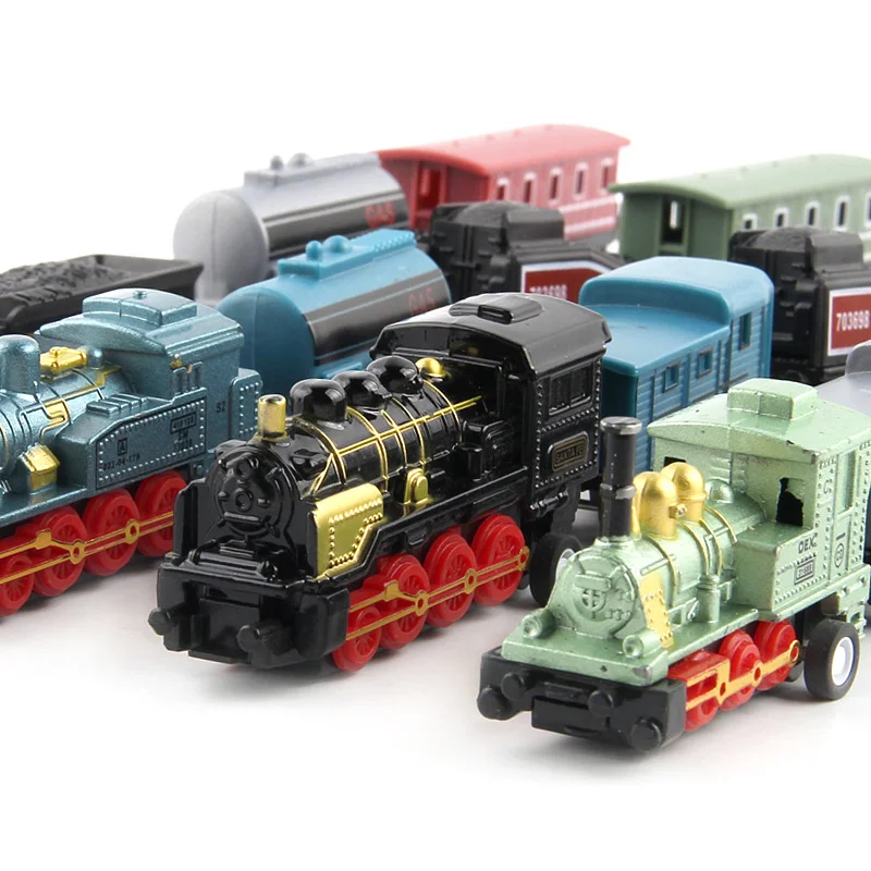 

Die Casting Electric Train Toy Steam Train Diecast Locomotive Railway Motorized Train Kids Toys Set For Boys Gifts Diecasts Toy