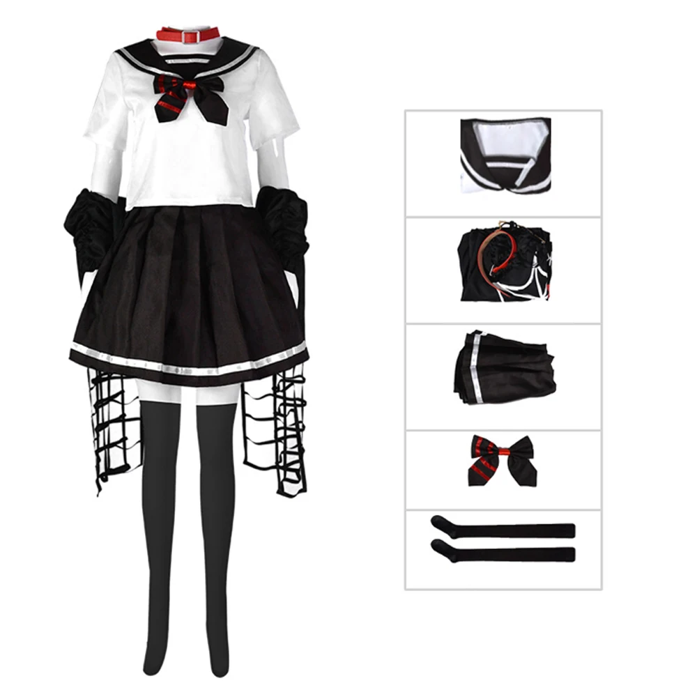 

Anime Dead Mount Death Play Sakimiya Misaki Cosplay Costume Top Women Girls Uniform Dress Skirt Outfits Halloween Carnival Suit
