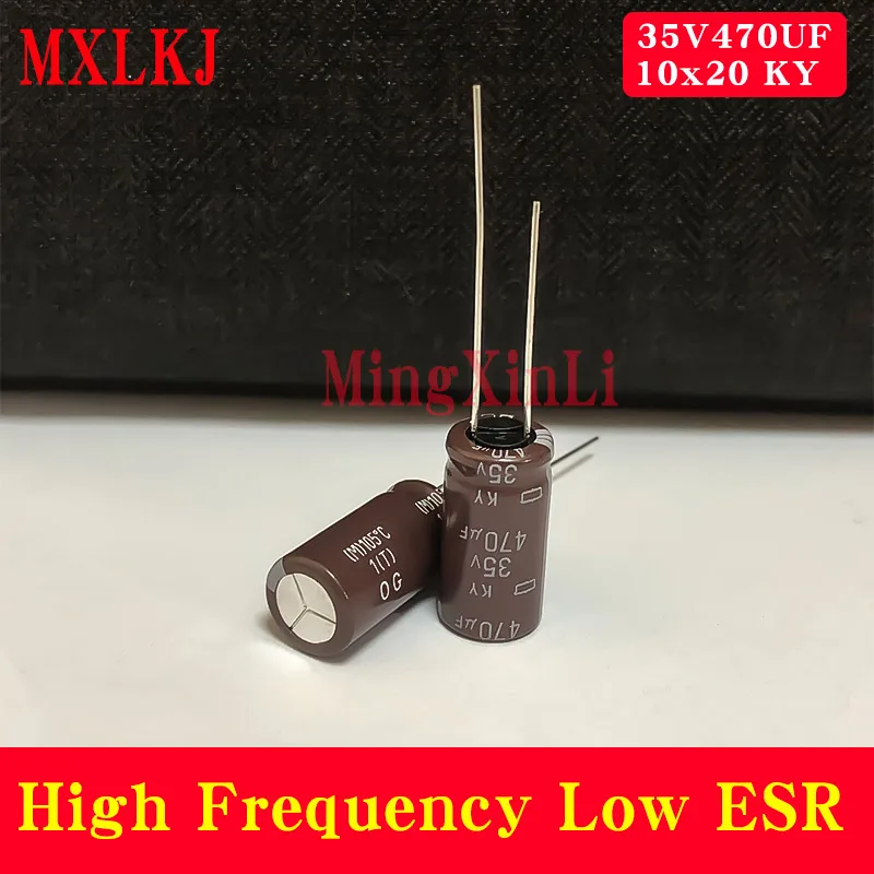 

20pcs 470uF 35V NIPPON NCC KY Series 10x20mm High Frequency Low ESR Long Life 35V470uF Aluminum Electrolytic Capacitor