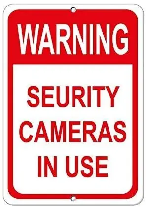 

Предупредительные камеры видеонаблюдения, используемые в качестве знака безопасности, алюминиевый металлический знак, 8X12 дюймов