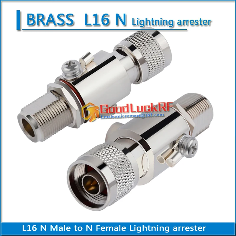 

L16 N Male to N Female Weak current arrester of base station Cable Connector Socket Straight Nickel Plated Brass