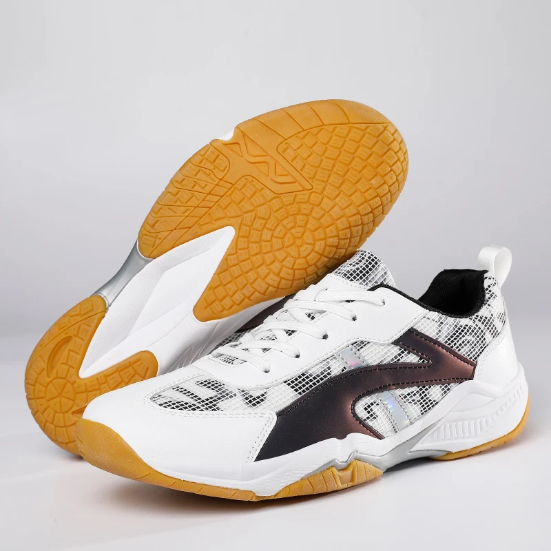 JIEMIAO Professional Men Tennis Badminton Shoes Outdoor Breathable Women Tennis Training Shoes Lightweight Volleyball Sneakers