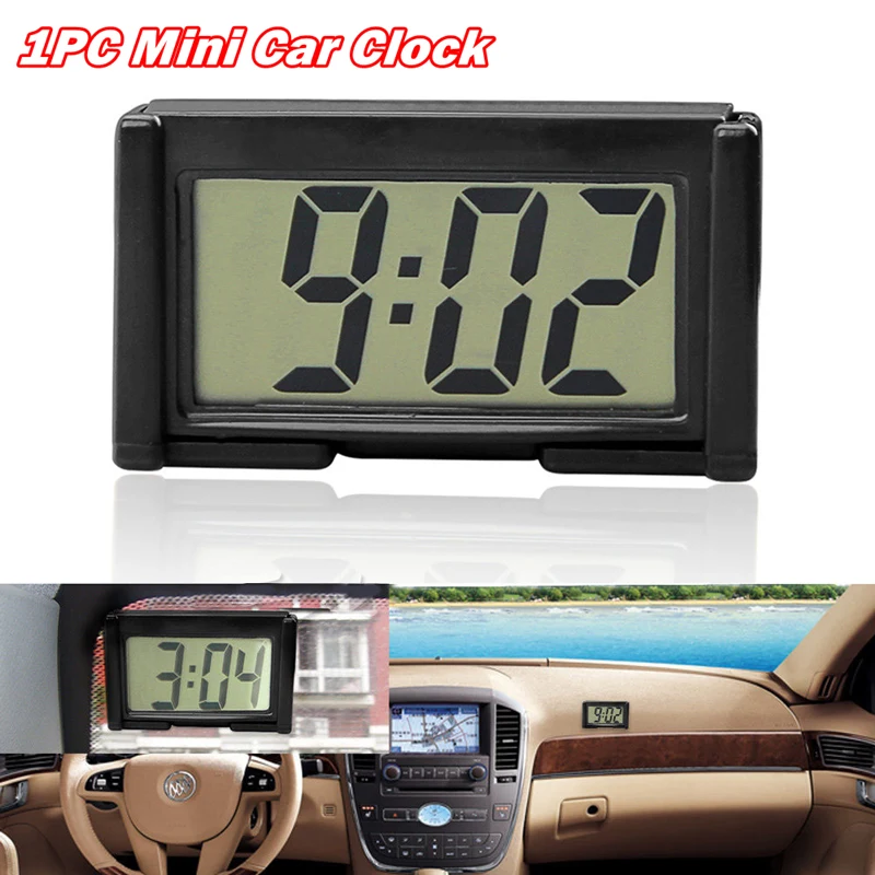 

Kleine Selbst-Adhesive Auto Schreibtisch Uhr Elektronische Uhr Messgeräte Digital LCD Screen Dünne Elektronische Uhr Auto Zubehö