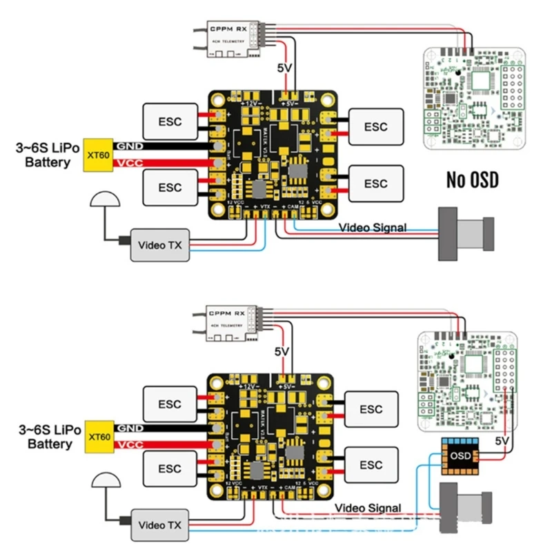 Распределительная плата Matek / концентратор PDB со светодиодным контроллером BEC-5V/12V