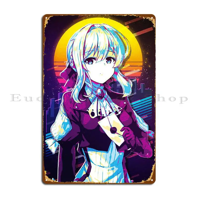 

Violet Evergarden Metal Plaque Poster Garage Garage Party Club Custom Wall Decor Tin Sign Poster