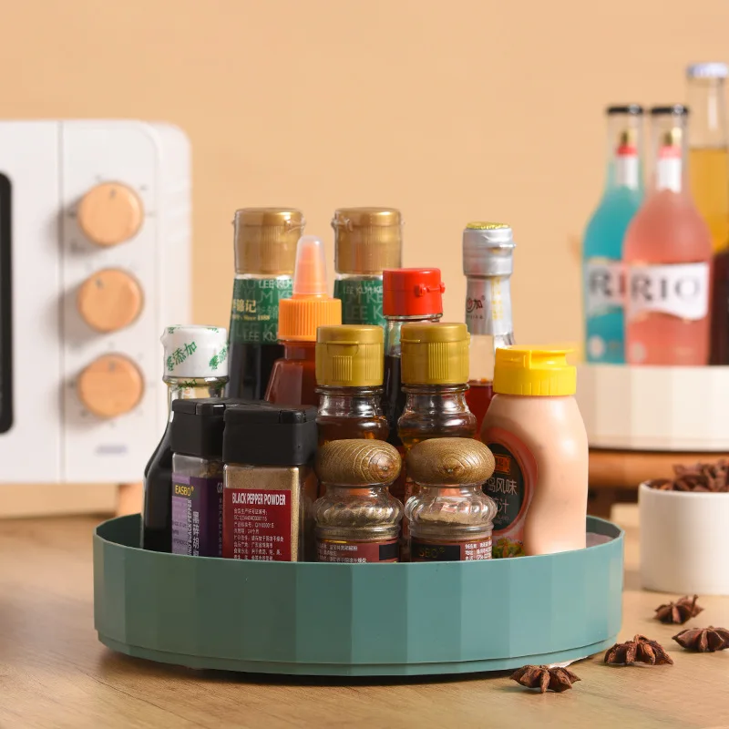 

Kitchen Multifunction Rotating Storage Rack Seasoning Condiment Living Room Desktop Cosmetic Organize Rack Kitchen Home Storage