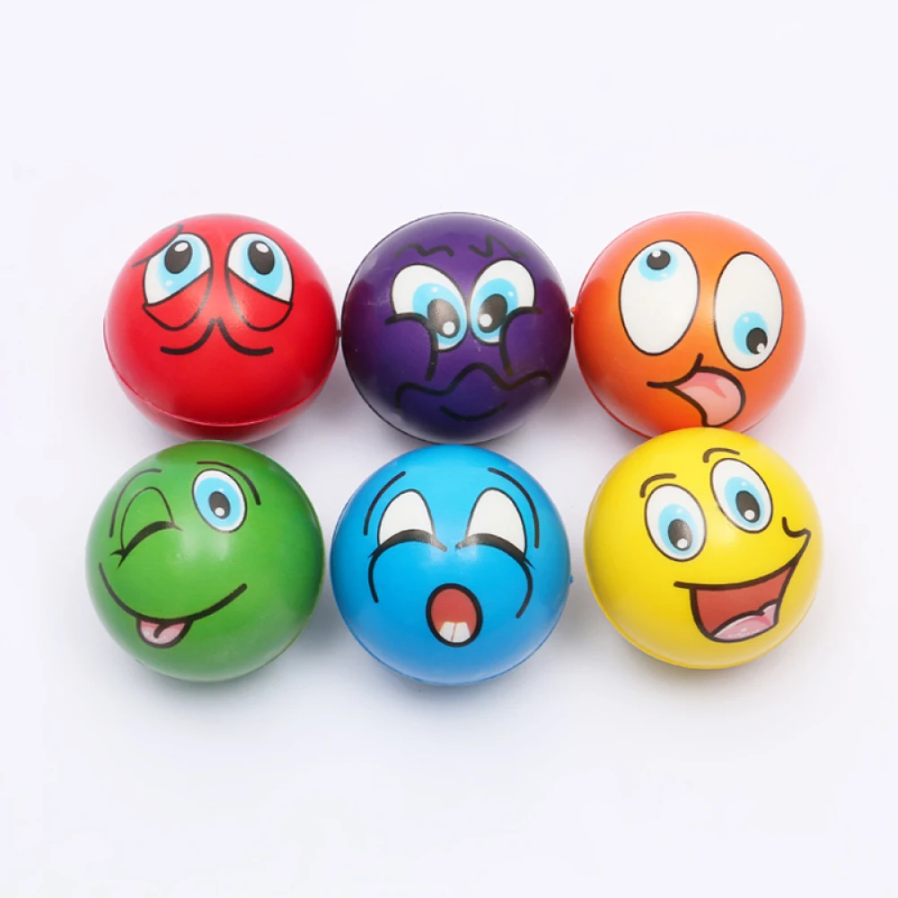 10cm Popit Kawaii Fidget Stress Toys PU Ball Smiley Face Vent Sponge Expression Foam Anti-stress PU Ball enlarge