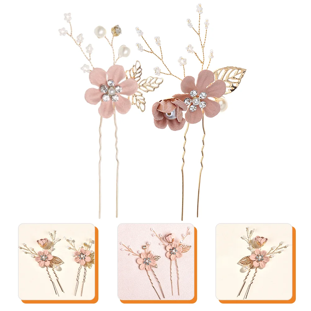 

2 шт., U-образные цветочные шпильки для волос