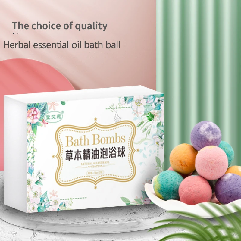 

12pcs/set Organic Bath Gift Natural Mini Handmade Bathing Foot Spa Bomb Rich Essential Oils Moisturizing Dry Skin Relaxing Scent