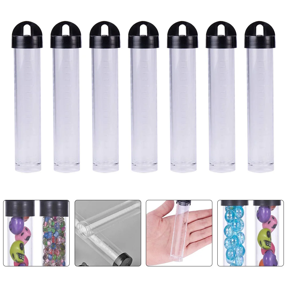 

Tubes Storage Tube Testwith Beads Container Empty Clear Bottle Containers Caps Refillable Bottlesbead Vials Lid Transparent