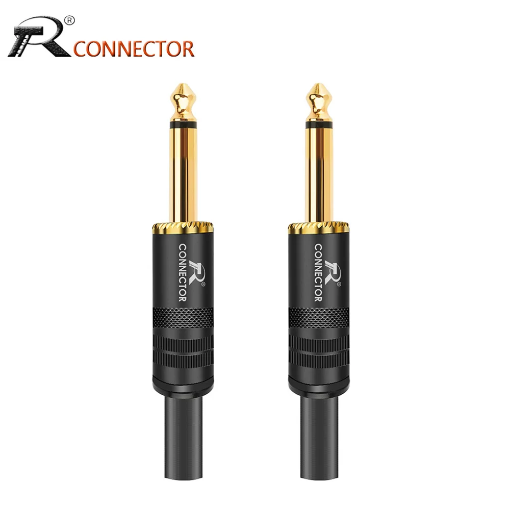 

10 шт. 6,35 мм моно штекер штекер микрофона с пружинным гладким покрытием в сборе разъем провода для аудио динамик