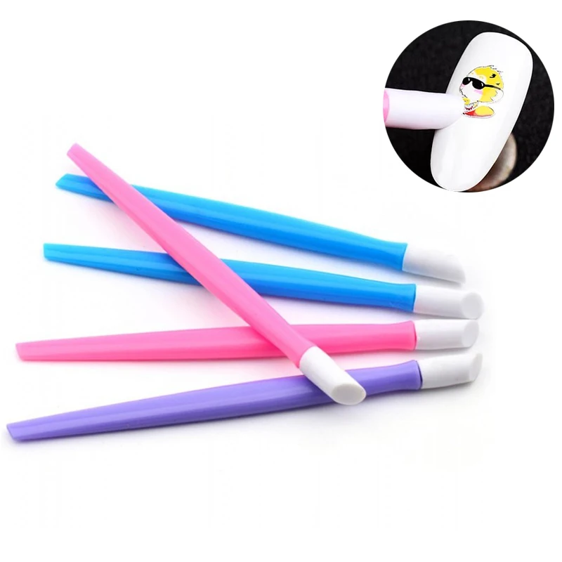 

Phototherapy Nail Press Stick Embossed Stick Dead Skin Pusher Pens White Silicon Press Scrape Manicure Tool Accessory 1PCS