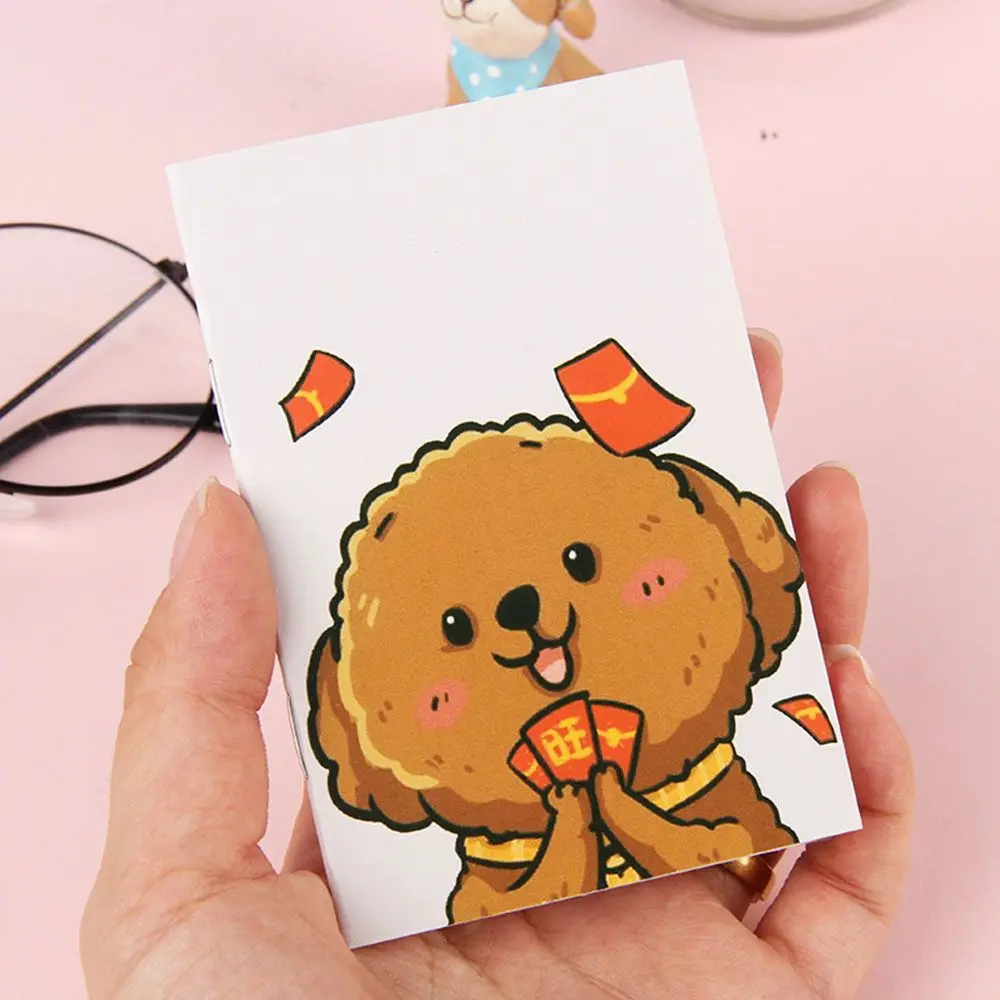 4PCS/4 Books School Student Diary Portable Cute Cartoon Notebook Small Book Mini Pocket Notepad