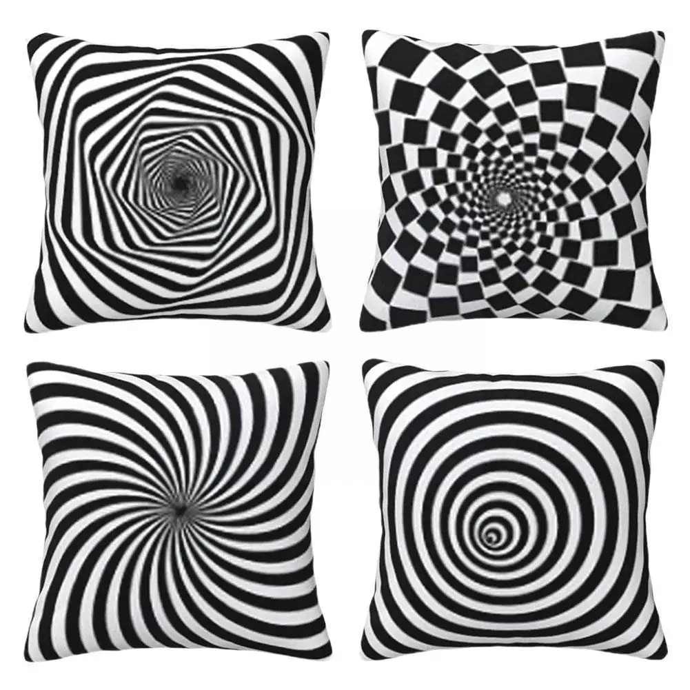 

Geometric Black White Pillows Decorative Pillows Twisted Throw Polyester Fashion Abstract Pillow Pillow O0c6