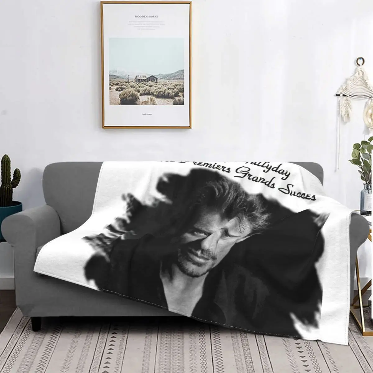 

Johnny Hallyday Photo Velvet Throw Blankets vintage Blankets for Bed Car Super Soft Quilt