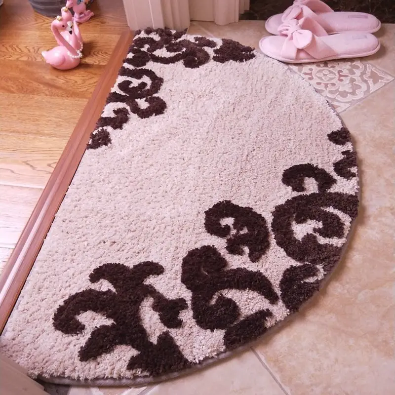 

European Tufted Bathroom Absorbent Mat Plush Rug Non-slip Floor Soft Mat Bedroom Living Room Entrance Hall Floor Mat