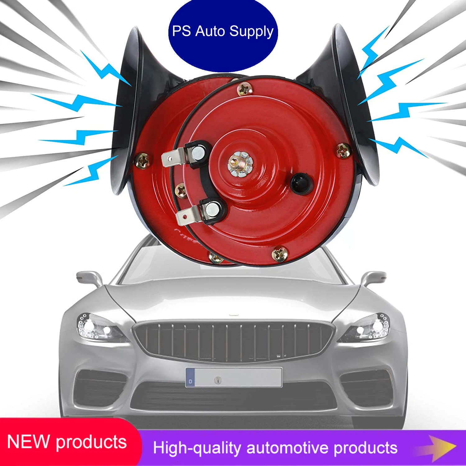 Универсальный громкий автомобильный гудок, 2 шт., 12 В/24 В, Электрический гудок со спиралью, очень громкий водонепроницаемый гудок для мотоцикла, автомобиля, грузовика, внедорожника, лодки