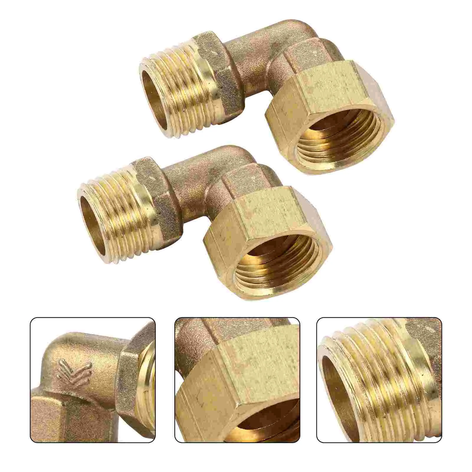 

2pcs 90 Degree Brass Elbow Gas Pipe Fitting Copper Inner Thread Pipe Connector