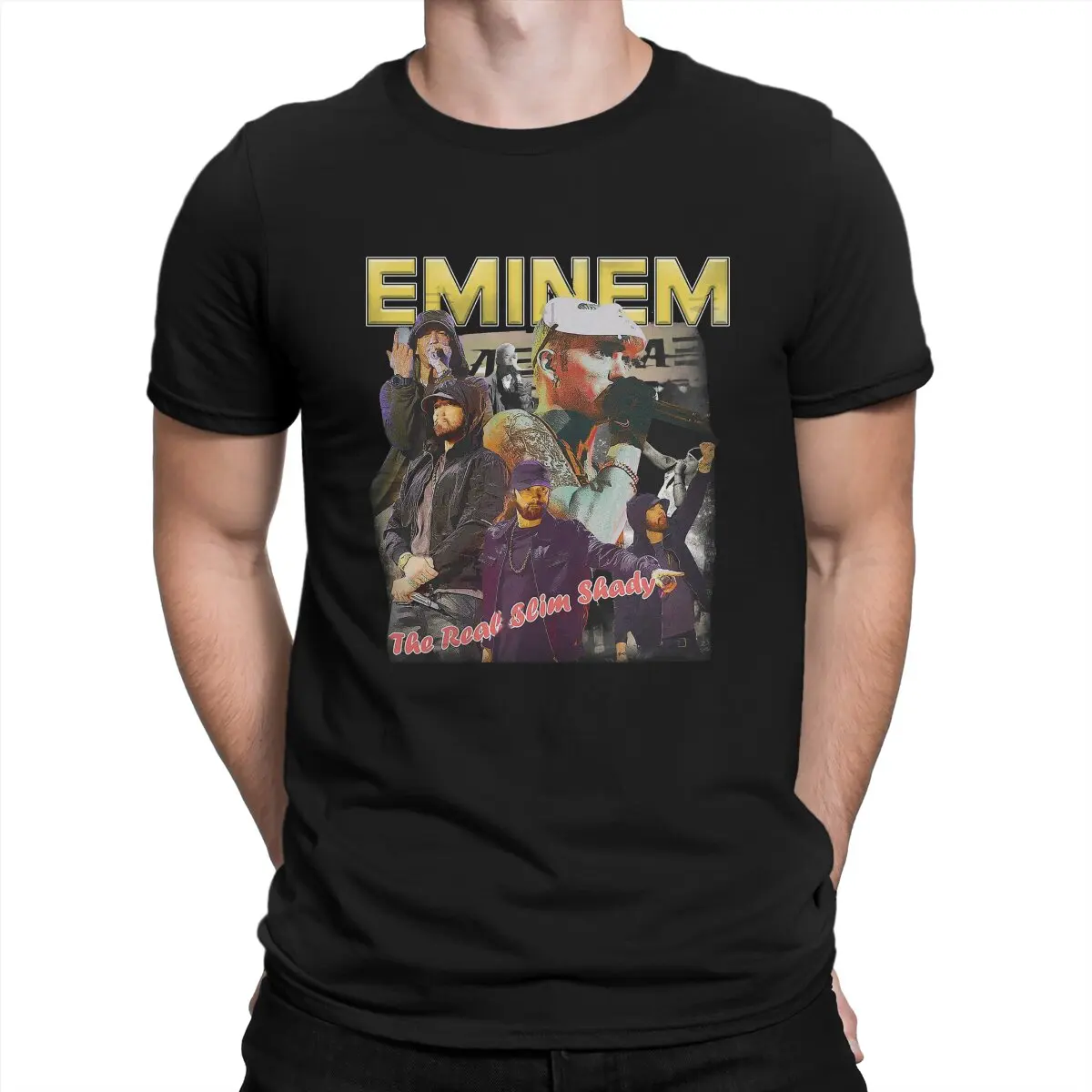 

Футболка Marshall Брюс Матерс III, креативная футболка для мужчин Eminem Tge Reae Seim Sgady с круглым вырезом, футболка из чистого хлопка
