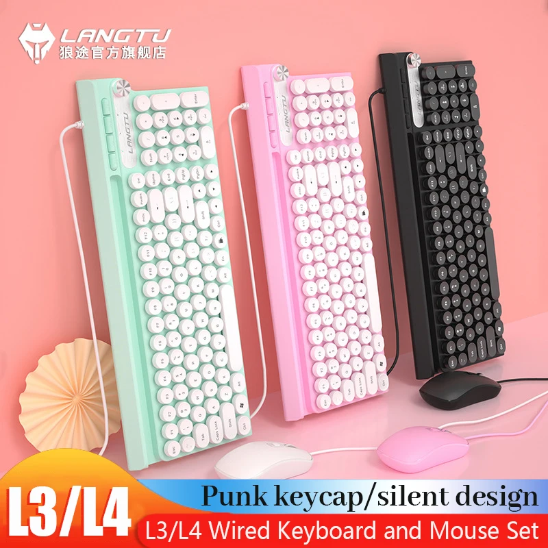 

Wired Keyboard And Mouse Suit Punk Wind Mute Spill-Proof Mechanical Feel Computer Laptop Desktop Office Business Game Keyboard