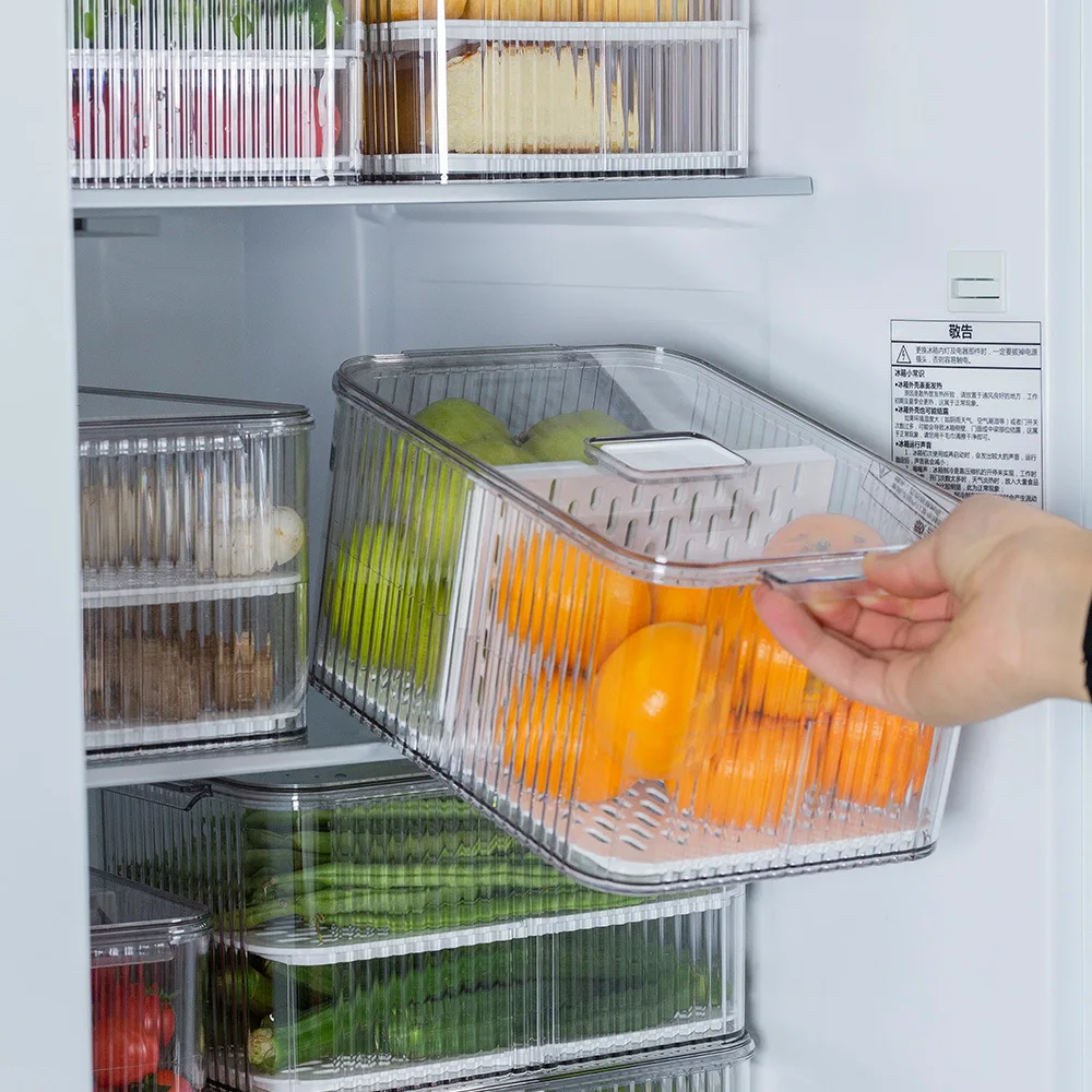 

Прозрачная коробка для сохранения свежести в пищевой промышленности, контейнер для сохранения свежести фруктов и овощей с защитой от перек...