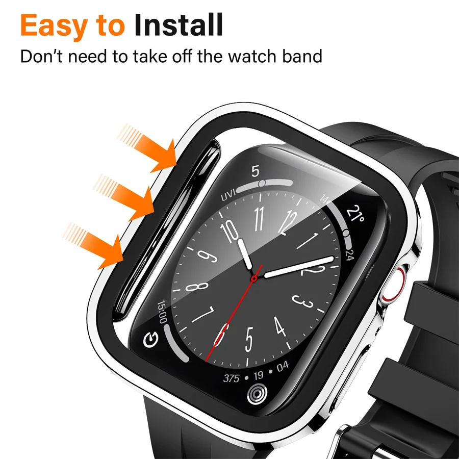 Фото Защитное стекло с прямыми краями для Apple Watch, стекло для моделей 7, 6, 5, 4, SE, 3, 2, 1, 44 мм, 40 мм, 41 мм, 45 мм, аксессуары для iWatch 8 №4