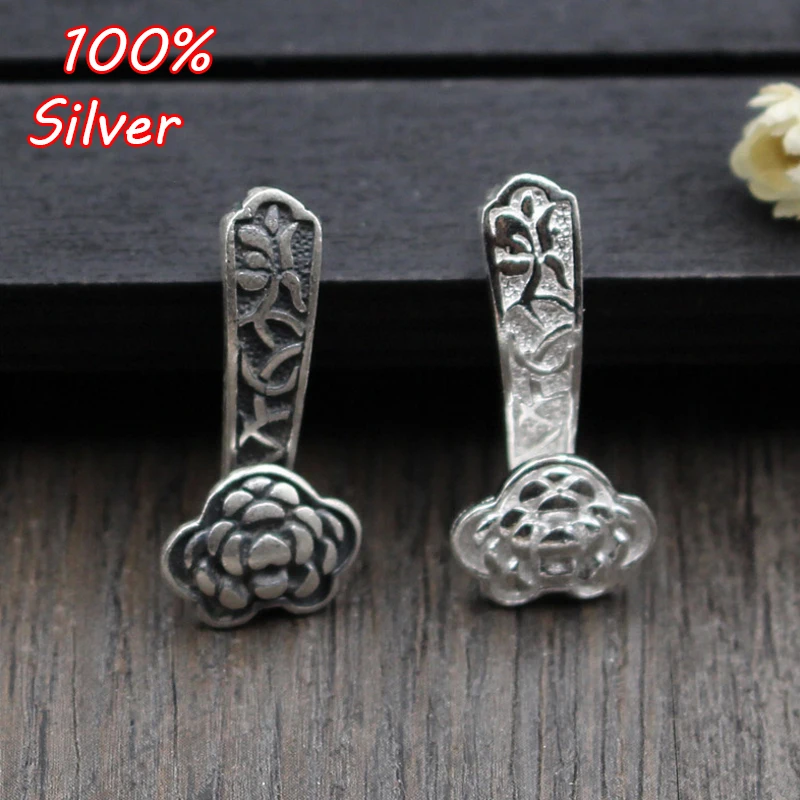 

925 Pure Silver Thai Silver Chinese Wishful Lock Charms Pendants For Bracelet Necklace Jewelry Making DIY Accessories Wholesale
