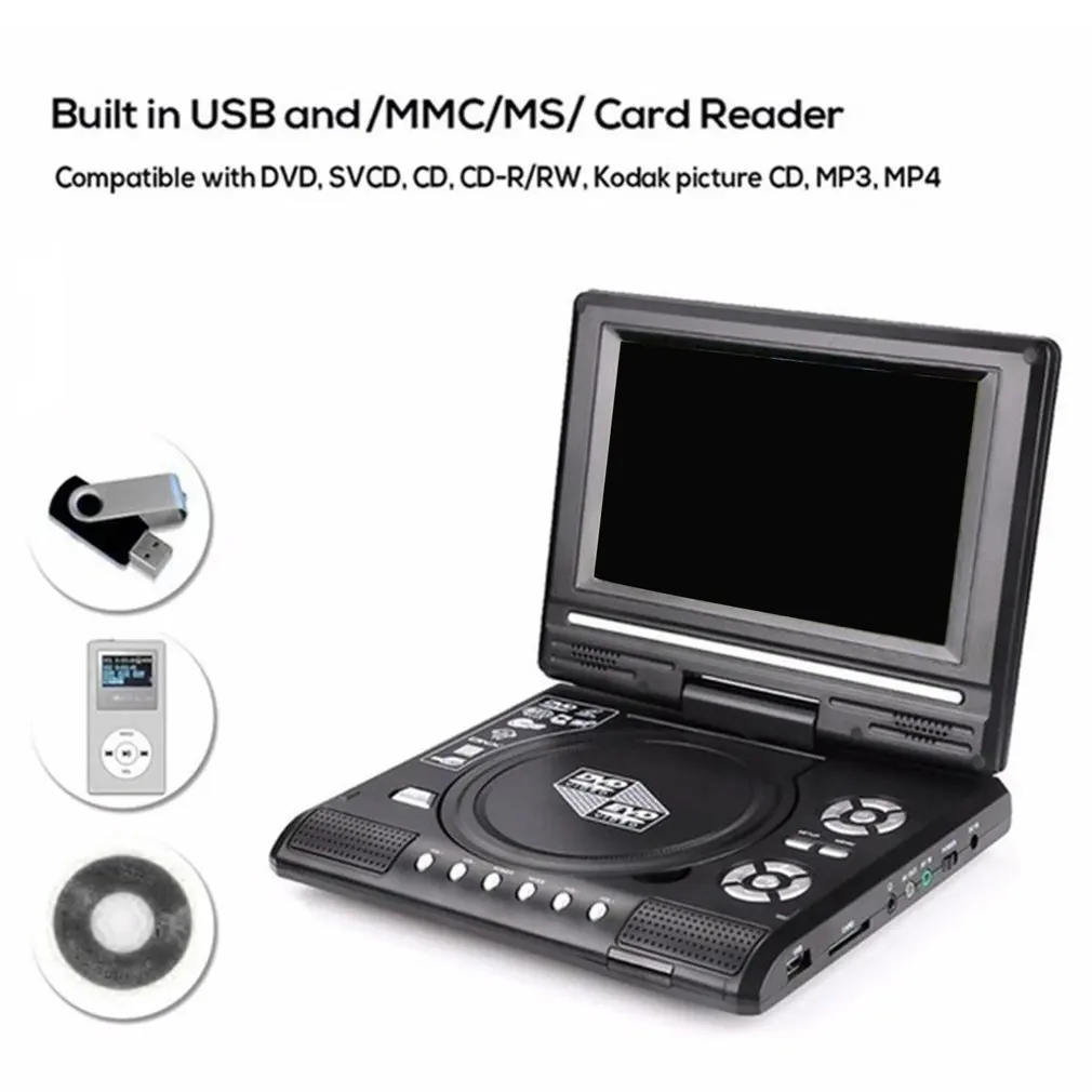 New DVD player Automotive Multimedia System 7.8 Inch Screen Player Portable High Definition Vcd Mp3 Dvd Usb With TV/FM/USB