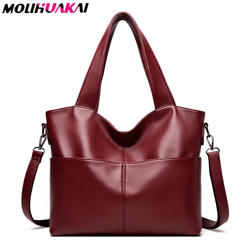 

New Large Capacity Women's Handbags Fashion Women Genuine Leather Shoulder Bag Luxury Designer Ladies Messenger Bags Sac Femme