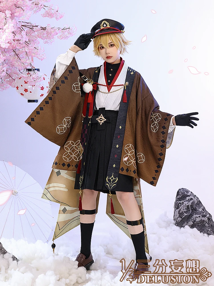 

Hot Game Genshin Impact Traveler Aether Cosplay Costume Kimono For Men Role-playing Clothing Sizes S-XL New