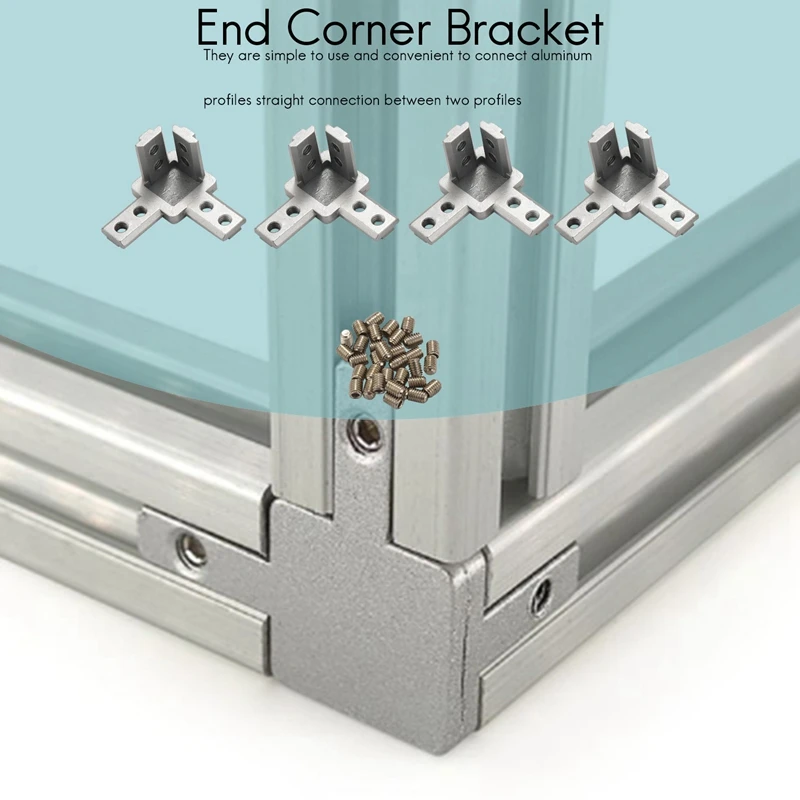 4 шт./упаковка 3-сторонний концевой угловой кронштейн серии 3030 с винтами для