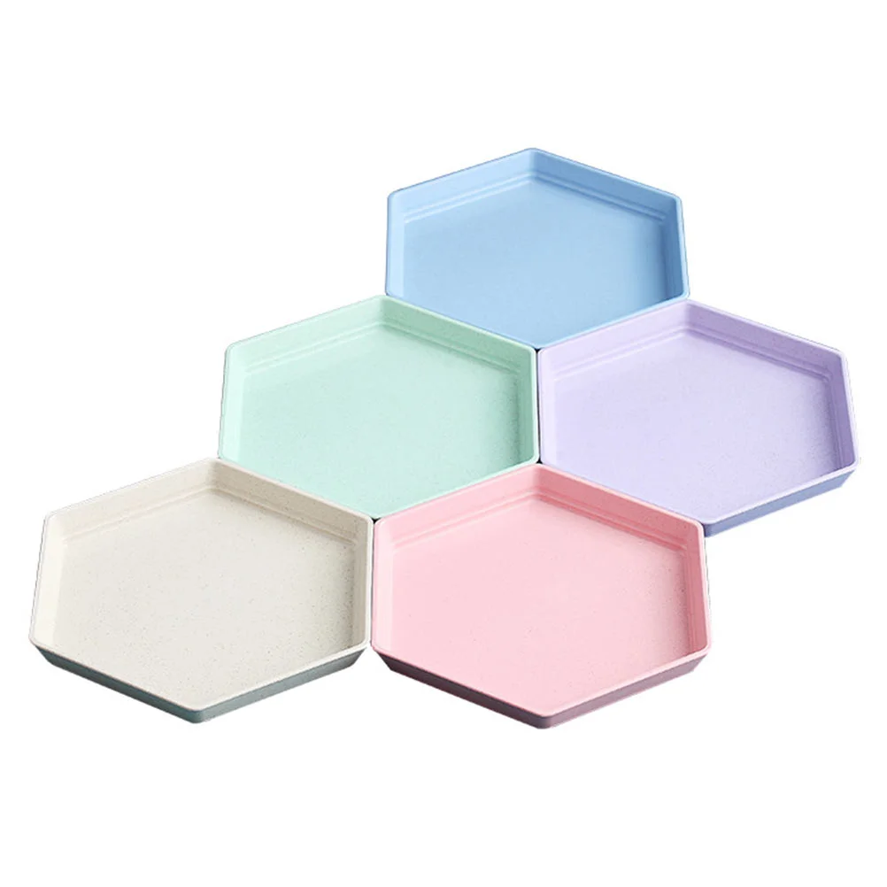 

5pcs Storage Plate Plate Household Plate Salad Plate Household Tableware Container Fruit Plate for Kitchen Hotel
