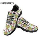 Женские кроссовки INSTANTARTS, модная дышащая обувь на шнуровке с пасхальными яйцами кролика, дизайнерские мягкие, 2022