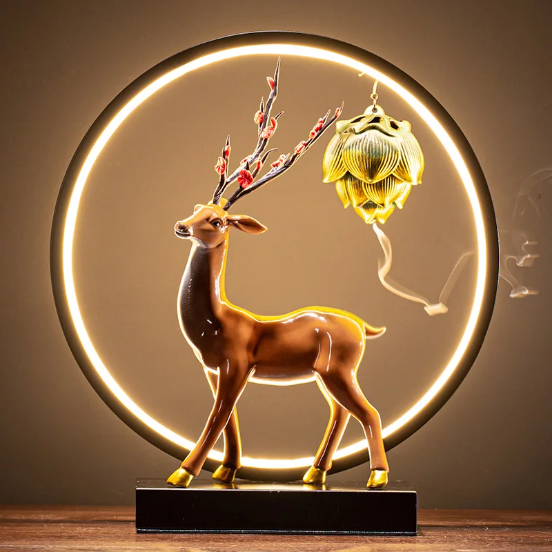 

Windproof Backflow Incense Burner Hanging Windproof Ceramic LED Lamp Incense Burner Animal Kadzielnica Home Decoracion GTJ50