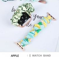 scrunchie watch bracelet for iwatch 41 40 44 45mm popular fruit print women watch strap flower printed apple watch band 7 6 se